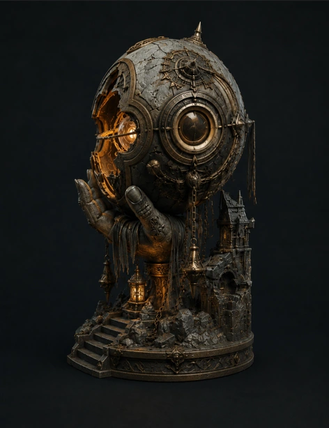 Arcane Sphere Device STL File | STLBEAST Side view