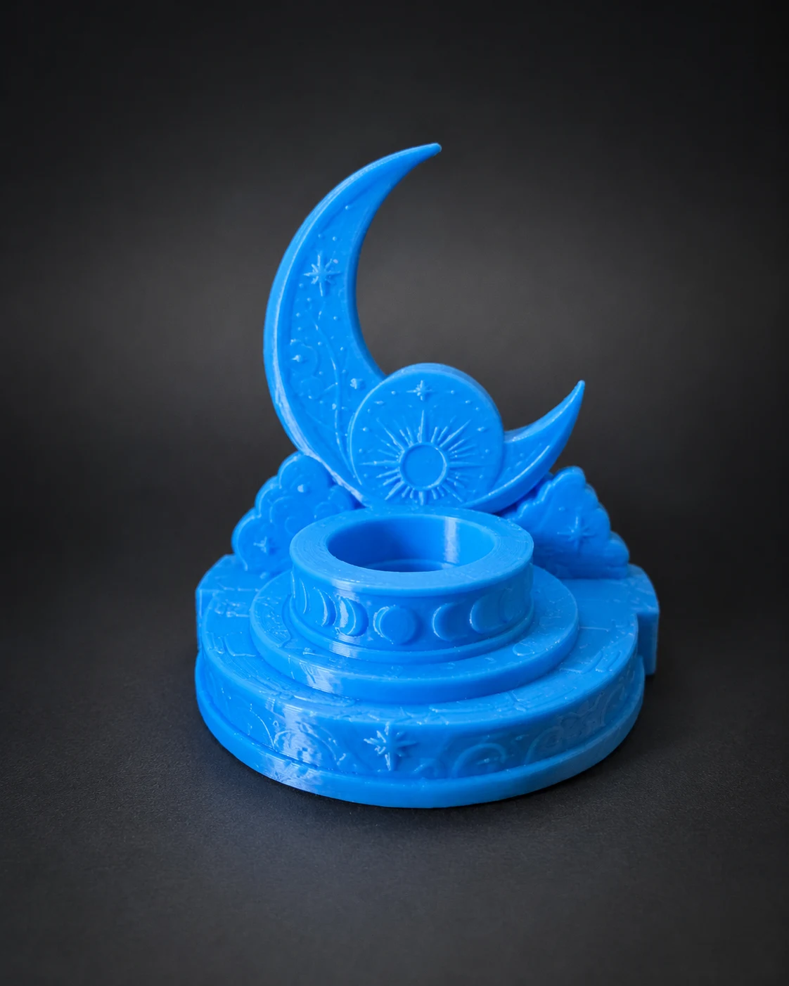 Actual printed proof of Celestial Crescent LED Pedestal
