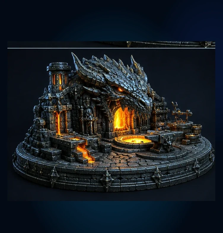 Dragonfire Foundry Display Terrain back render
