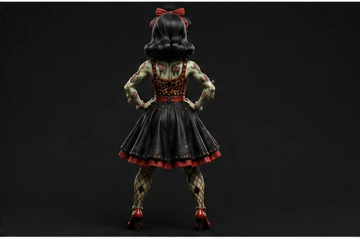 Hellcat Betty psychobilly STL preview render