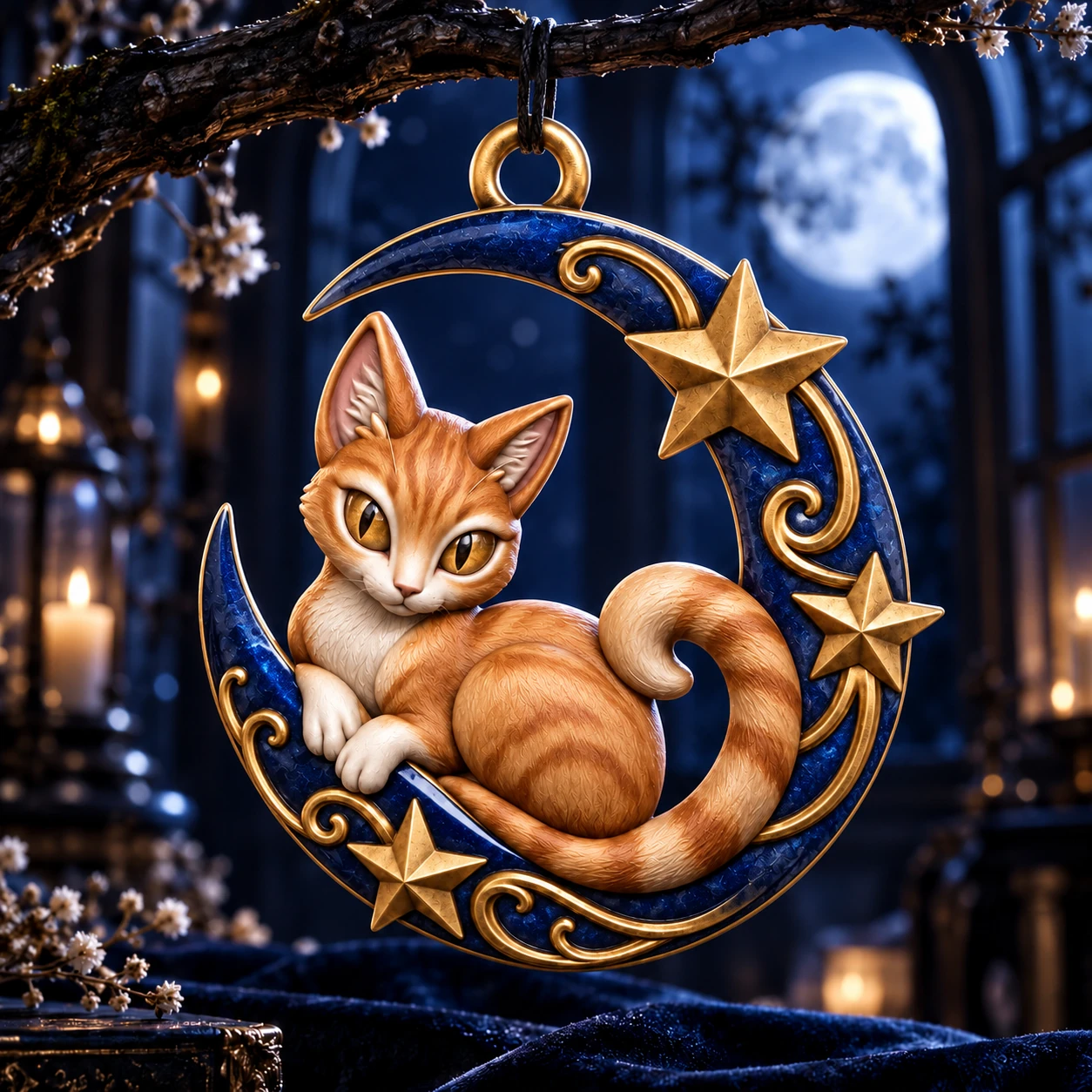Moon Cat Ornament
