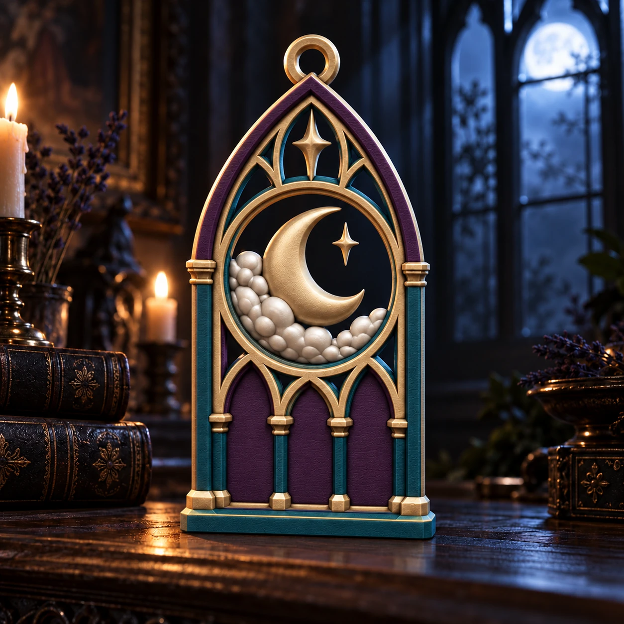 Moon Cathedral Window Ornament