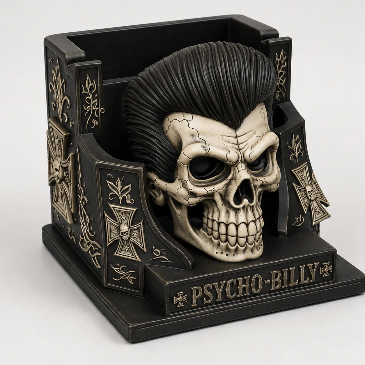 Psycho-Billy Skull Desk Organizer official product render