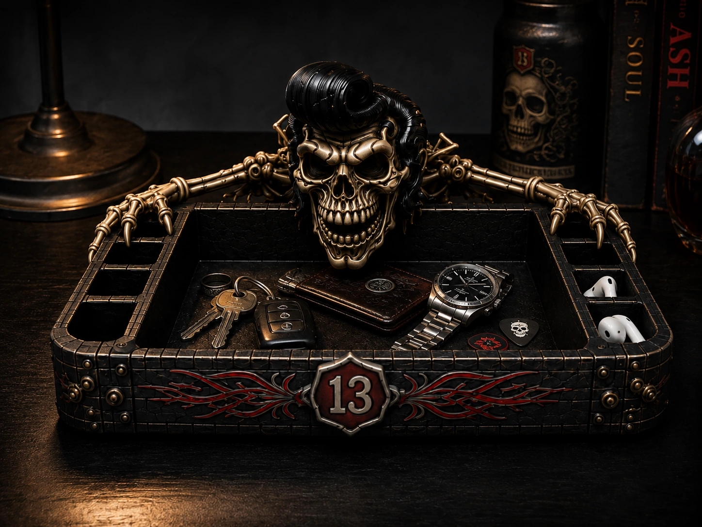 Rockabilly Skeleton 13 Desk Organizer