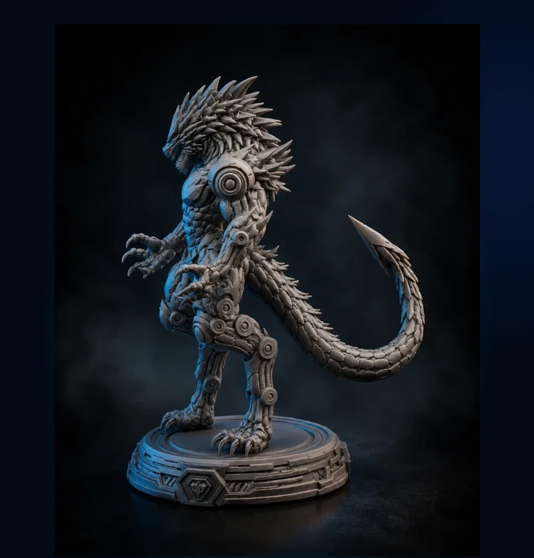 Standing Beast Prime Warrior back render