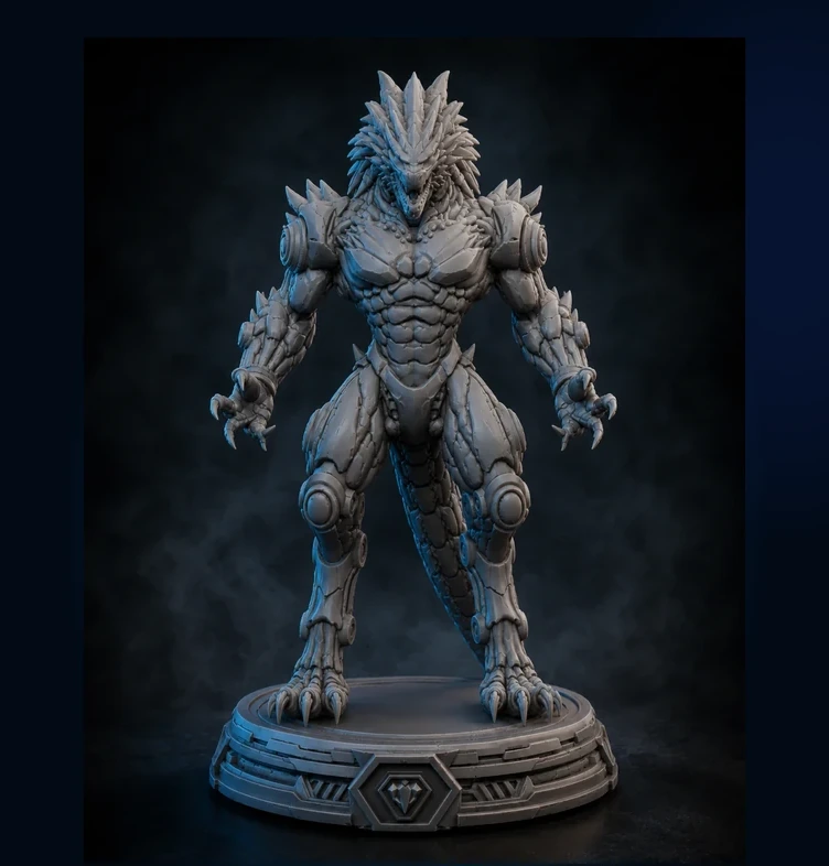 Standing Beast Prime Warrior front render