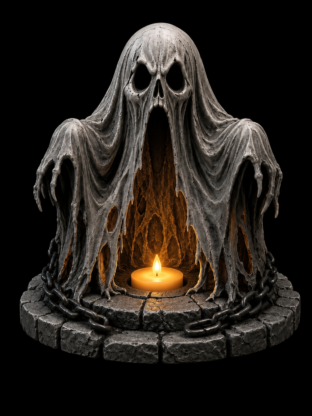 Wraith Hollow Lantern STL File | STLBEAST with compatible LED tea light preview